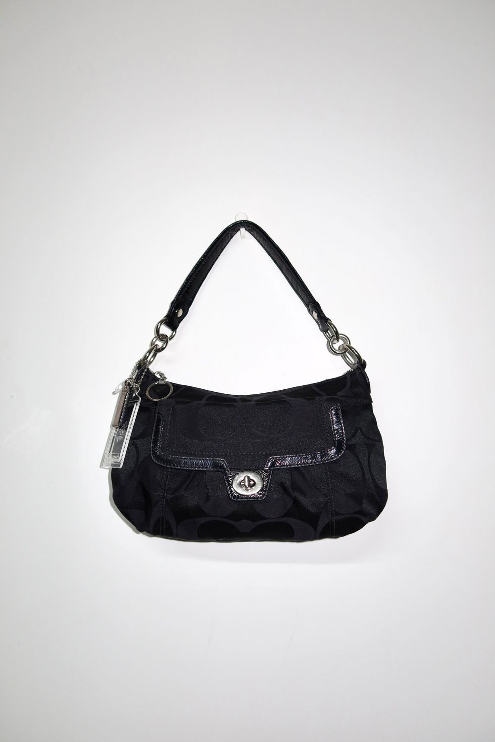 Vintage Y2K Black 2011 Coach Poppy Monogram 2 Way Shoulder Bag