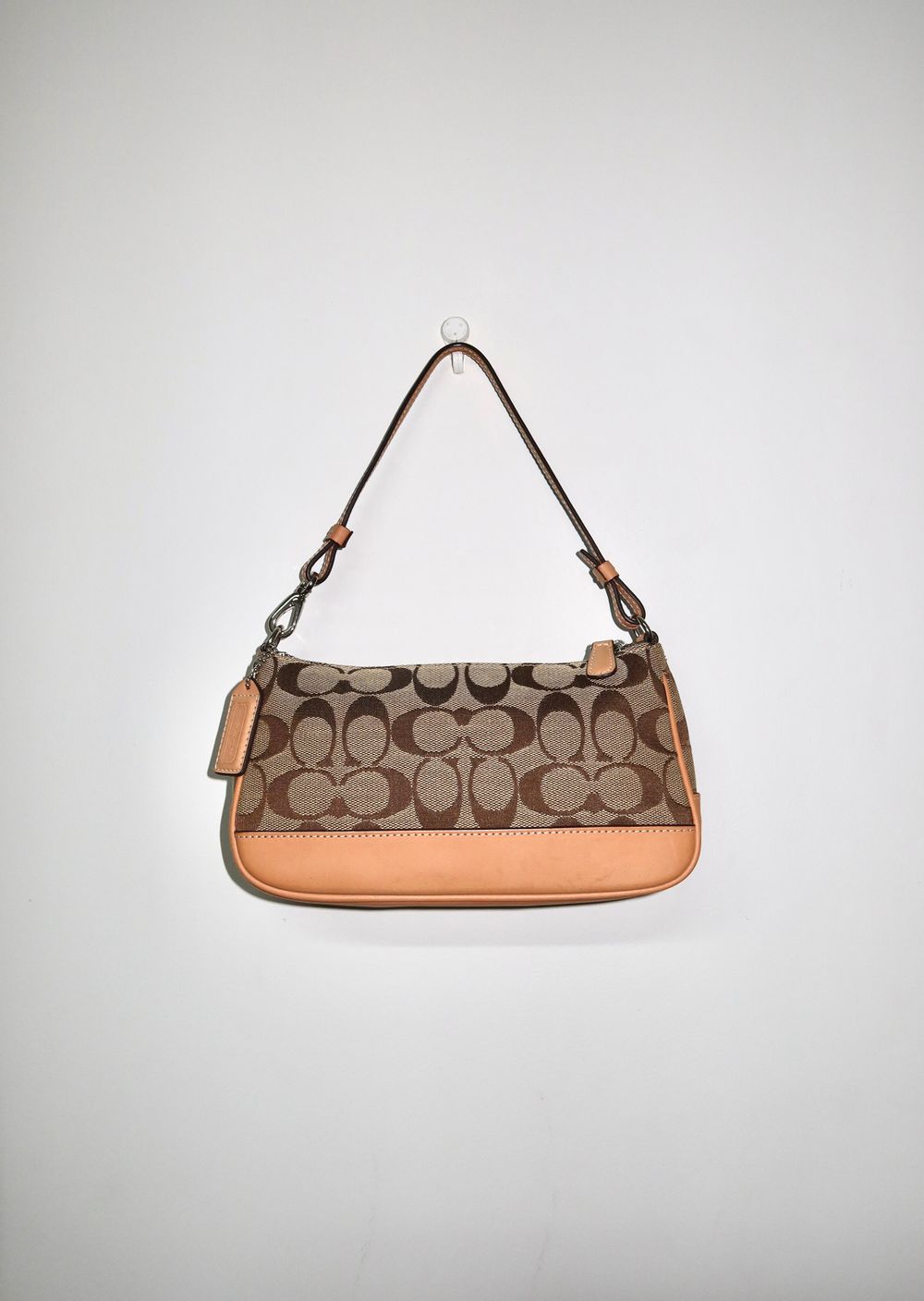 Vintage Y2K Tan 2004 Coach Signature Demi Pochette Bag