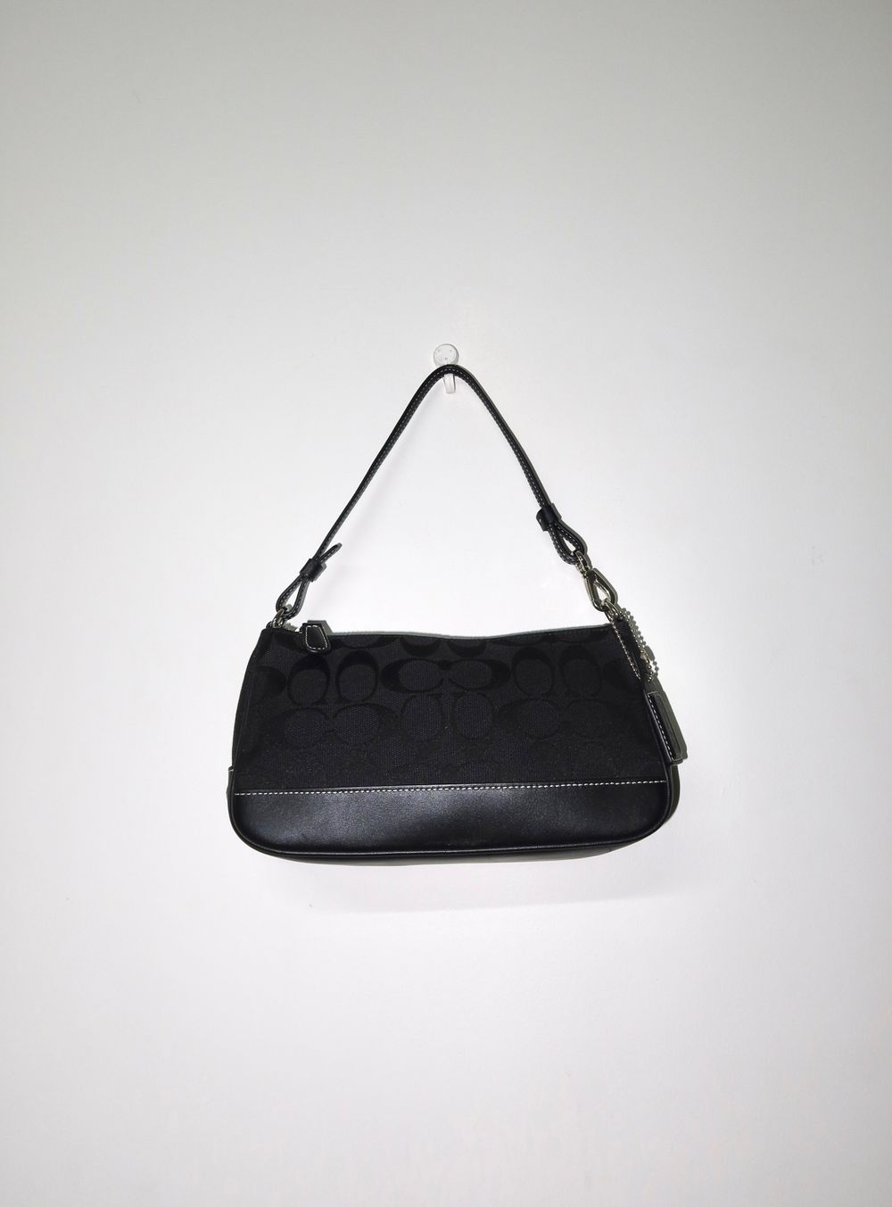Vintage Y2K Black 2005 Coach Signature Demi Monogram Shoulder Bag