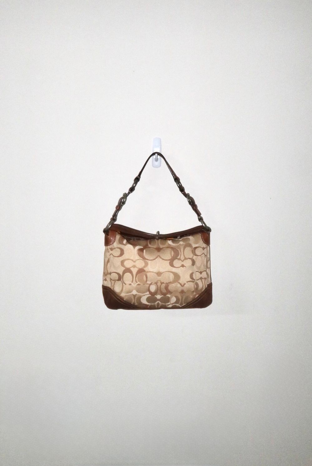 Vintage Y2K Brown / Tan 2006 Coach Chelsea Optic Signature Satchel