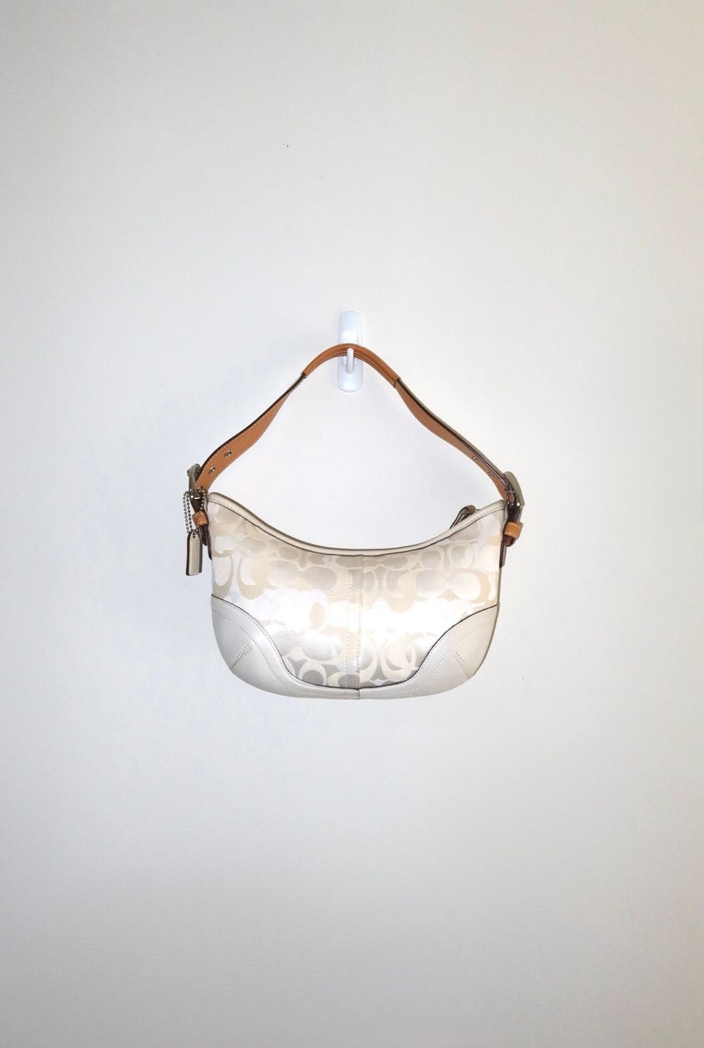 Vintage Y2K White 2005 Coach Signature Small Soho Shoulder Bag