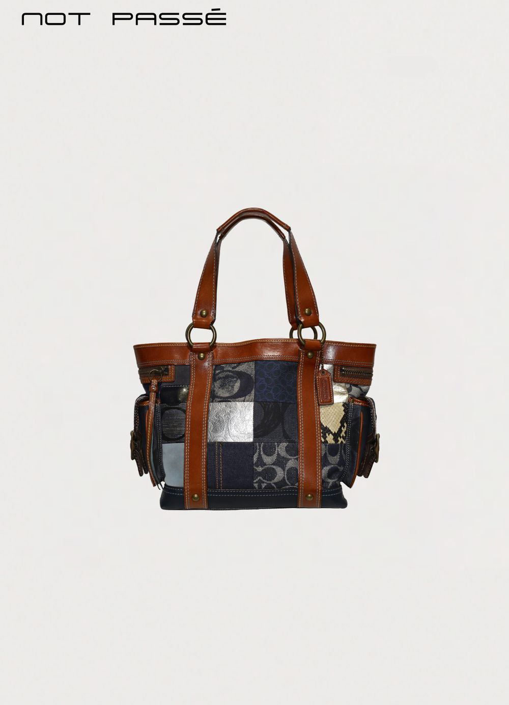 COACH PATCHWORK BLUE LEGACY DENIM TOTE BAG