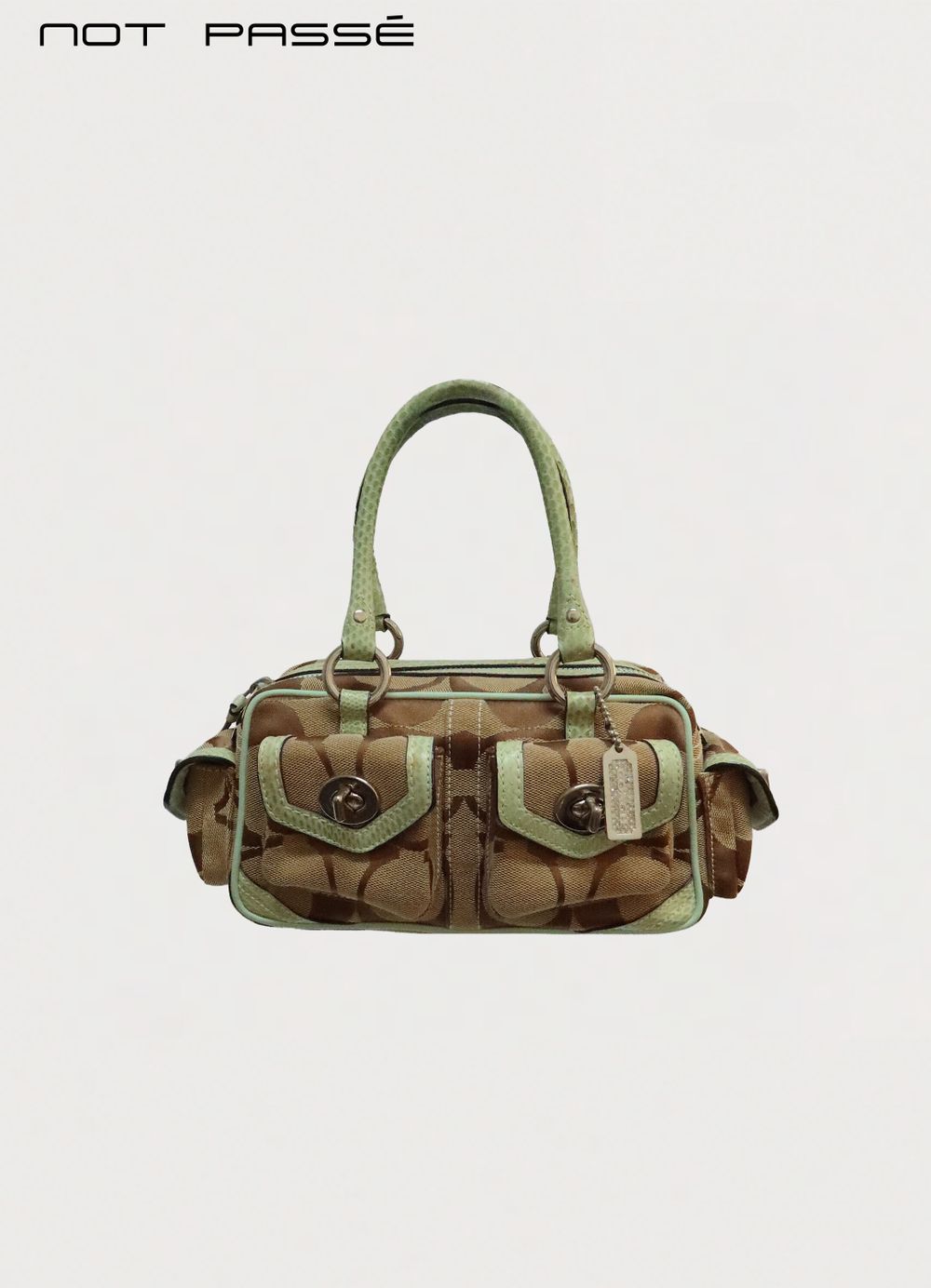 Coach Python Skin Mini Pocket Gallery Satchel Bag