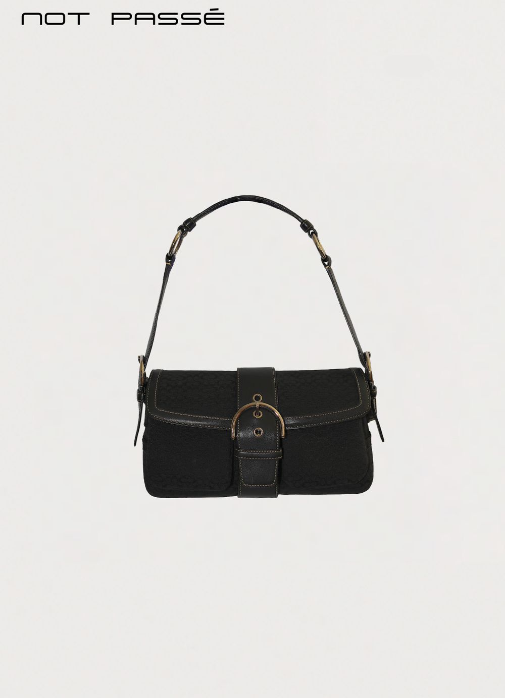 VINTAGE COACH SOHO MONOGRAM FLAP SHOULDER BAG
