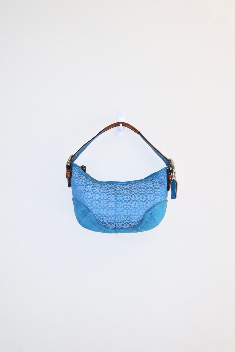 Vintage Y2K Blue 2004 Coach Soho Mini Signature Small Hobo