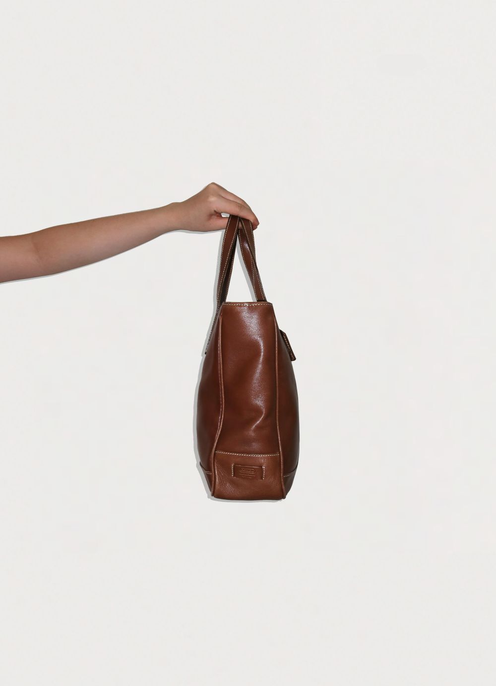 Vintage Y2K Brown 2000 Coach Hampton Leather Tote Bag