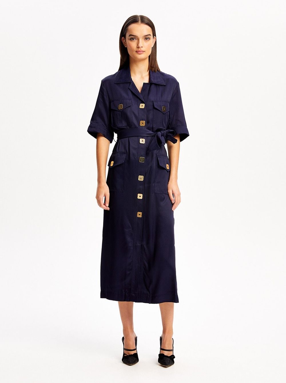 BNWT Alice McCall Navy Paloma Midi Dress - Size 8 AU