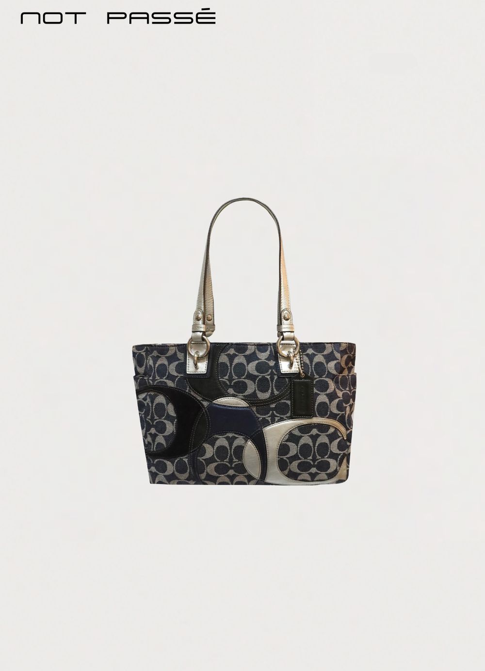 Coach Signature Denim Patchwork Tote Bag