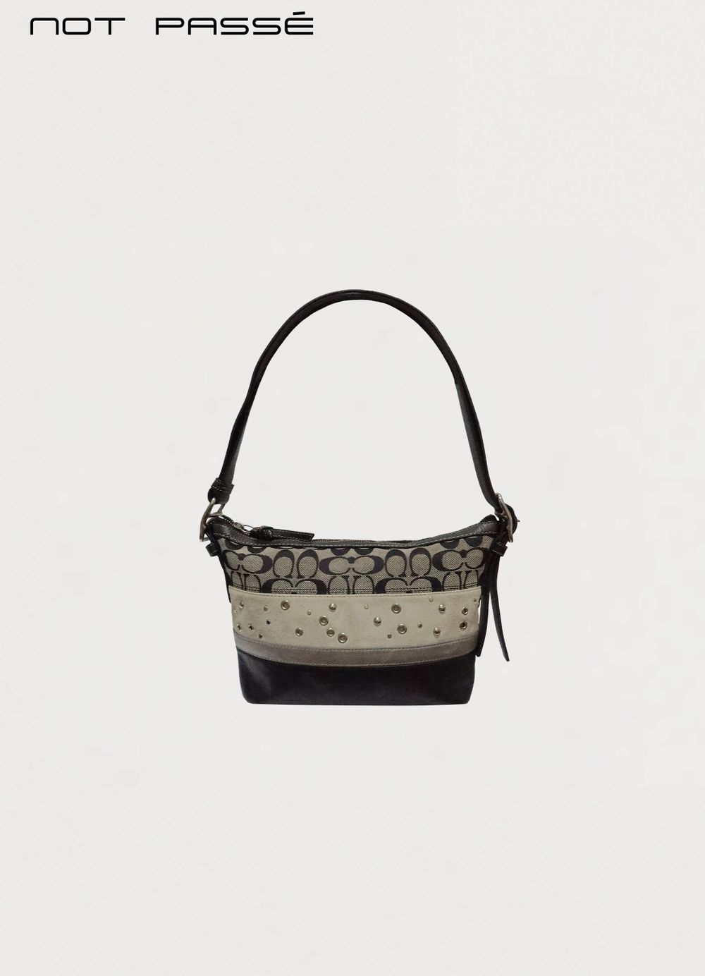 Coach Signature Patchwork Studded Shoulder Bag