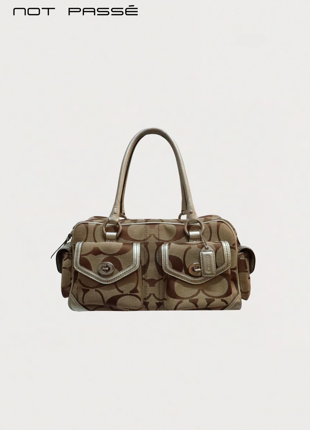 Coach Signature Gallery Pocket Satchel Shoulder Bag