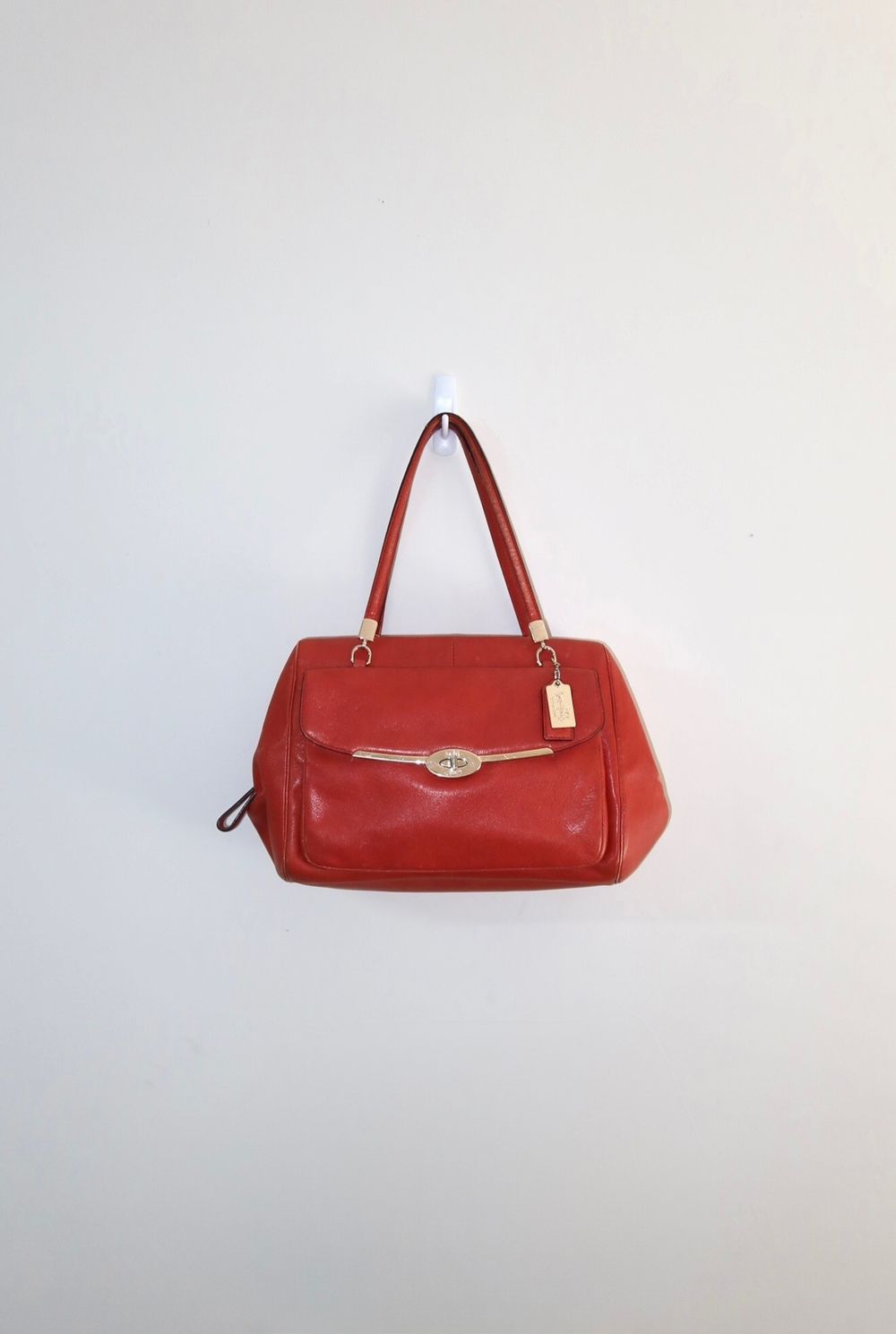 Coral Pink 2013 Coach Madison Madeline East–West Satchel