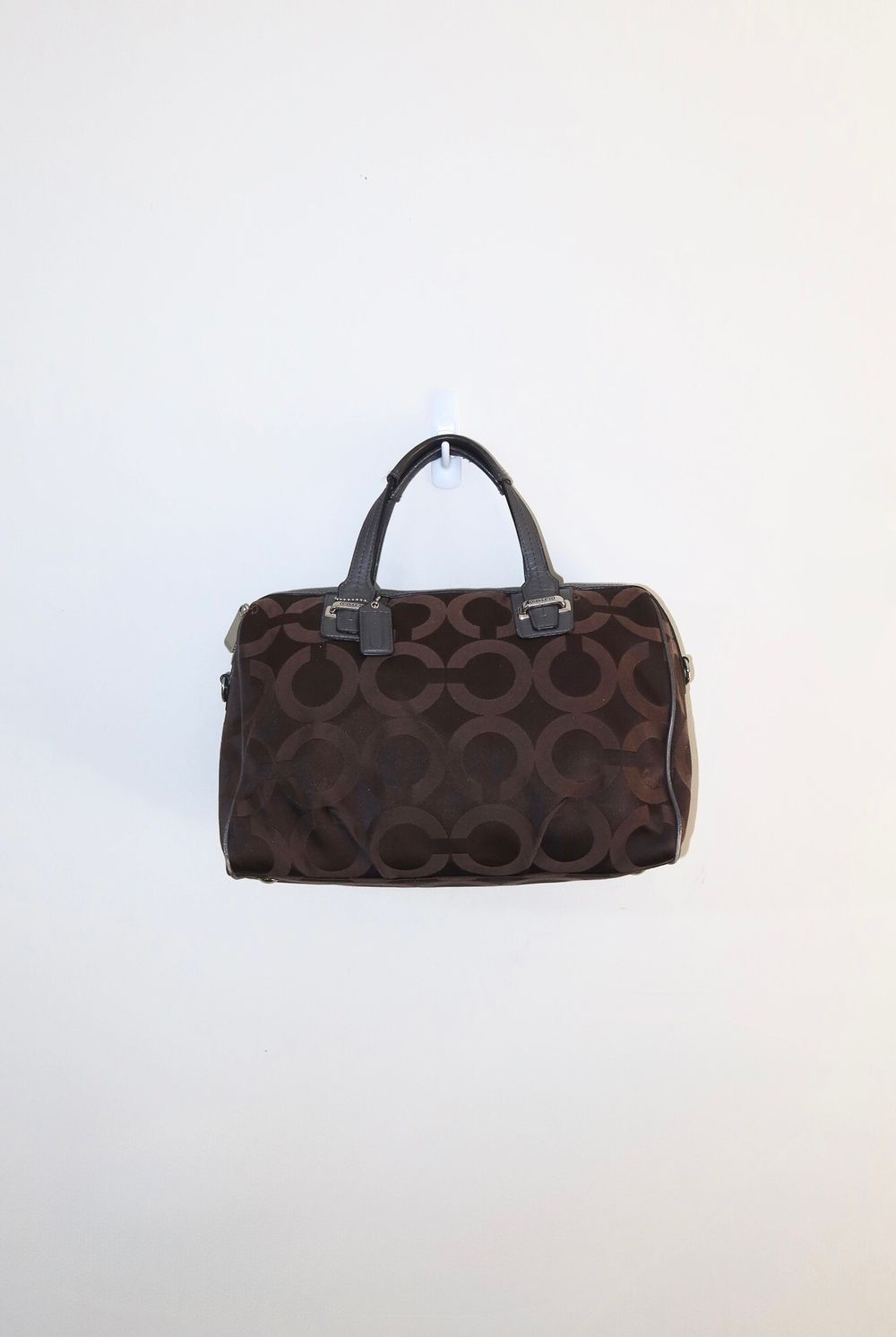 Brown/ Grey 2013 Coach Taylor Op Art Satchel Bag