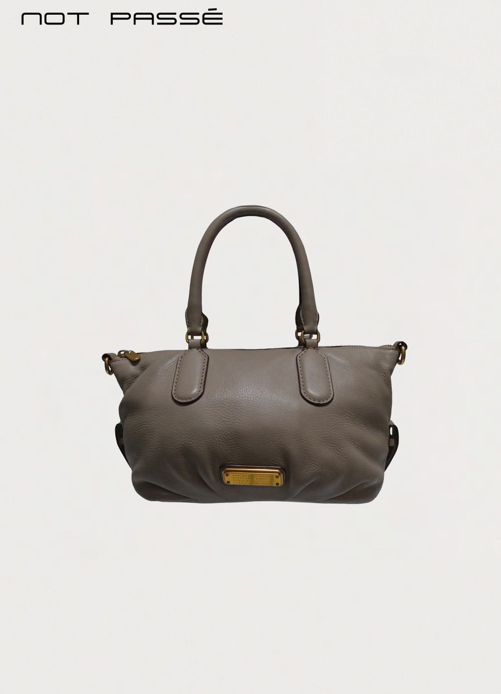 GREY STONE MARC JACOBS Q FRAN SATCHEL HANDBAG