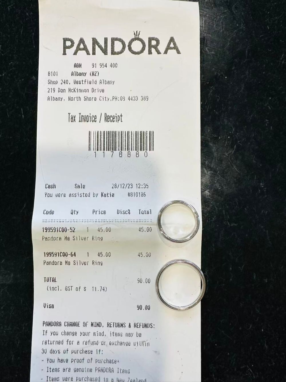 Pandora Me Silver Ring (size 64)