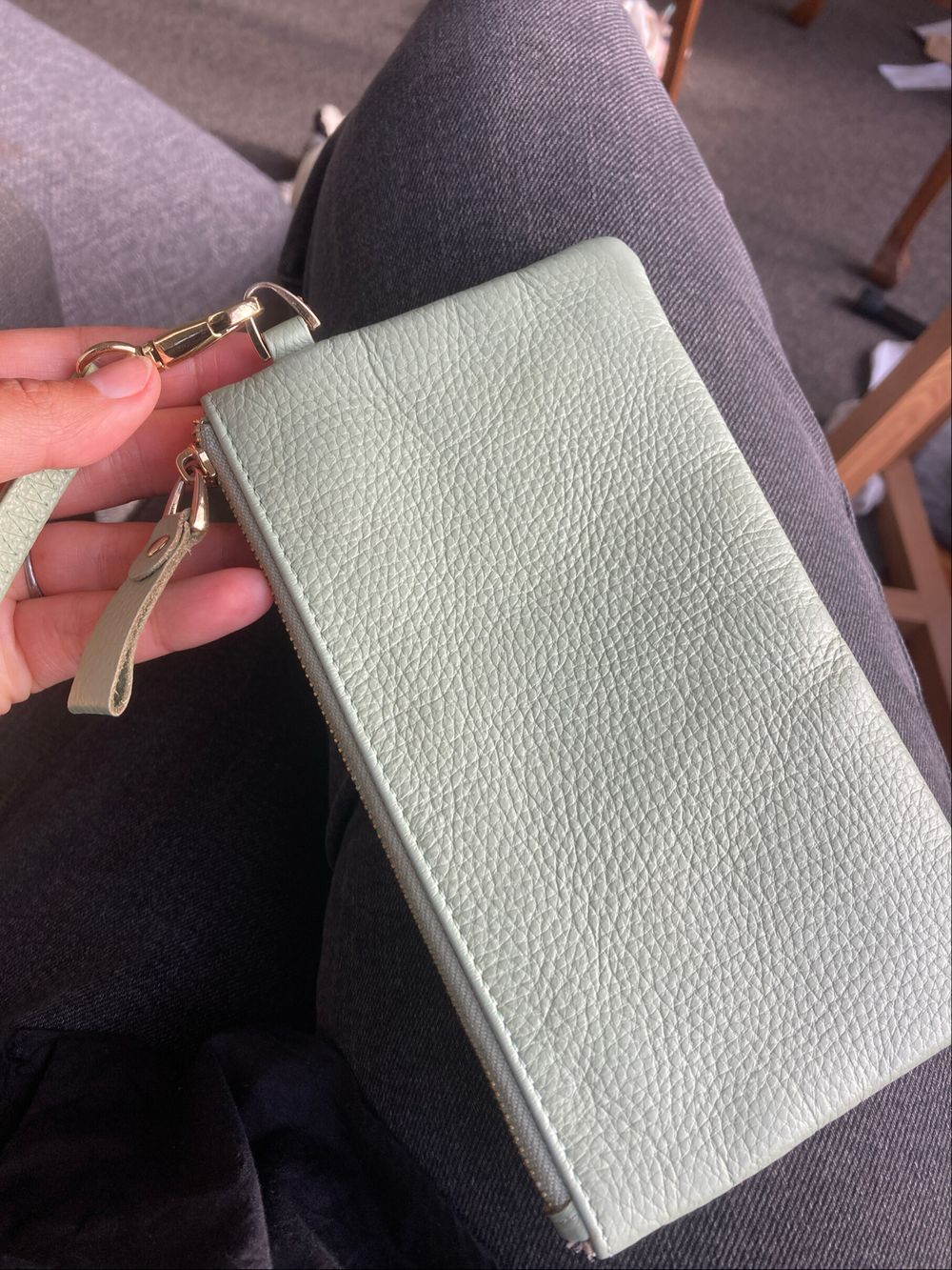 Sage Green Wallet with Handle