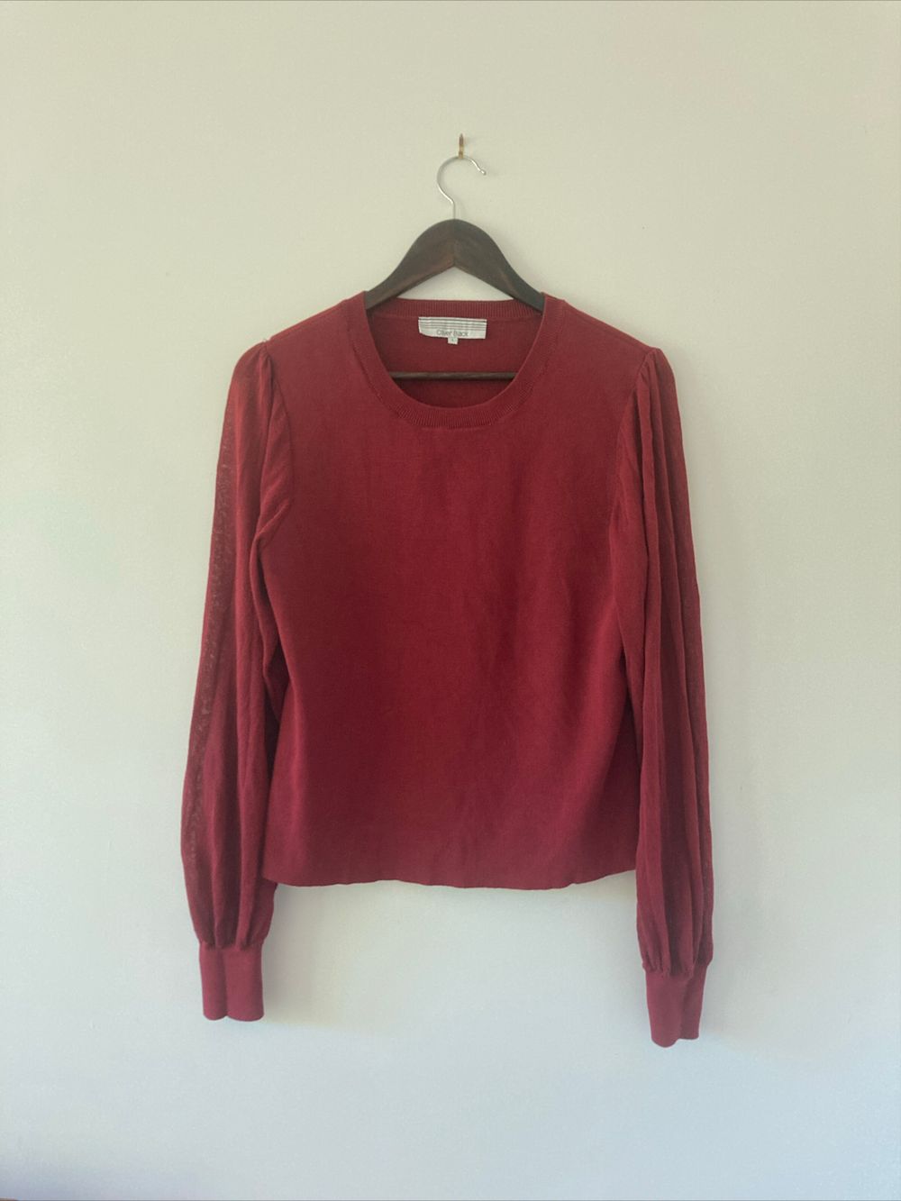 Oliver Black - Burgundy Red Jumper with balloon sleeves