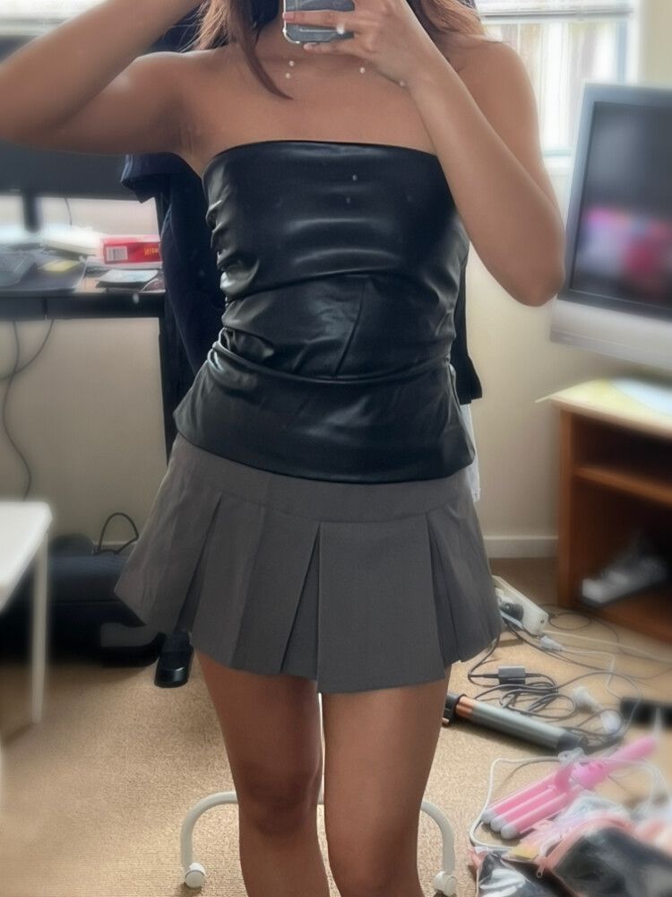 Grey Pleat Skirt