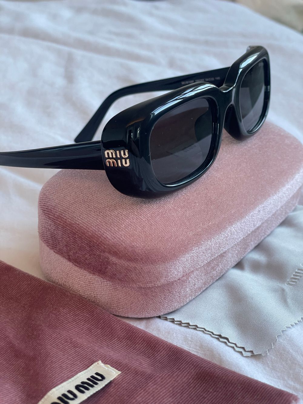 Miu Miu Black Rectangle Sunglasses