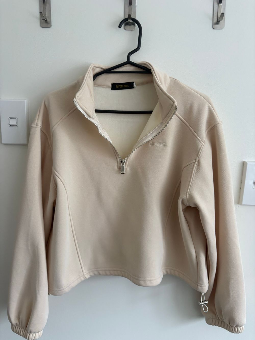 On The Low Beige Quarter-Zip Jumper