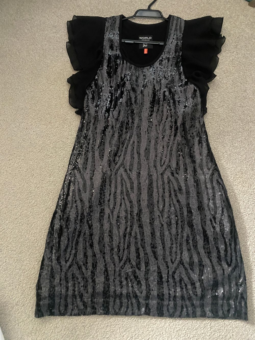 Vintage WORLD Black Sequin "Maria's Dress'