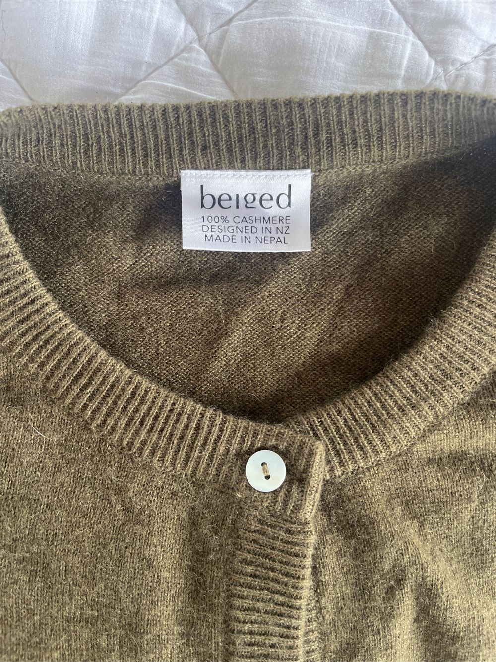 Beiged Cashmere Cardigan