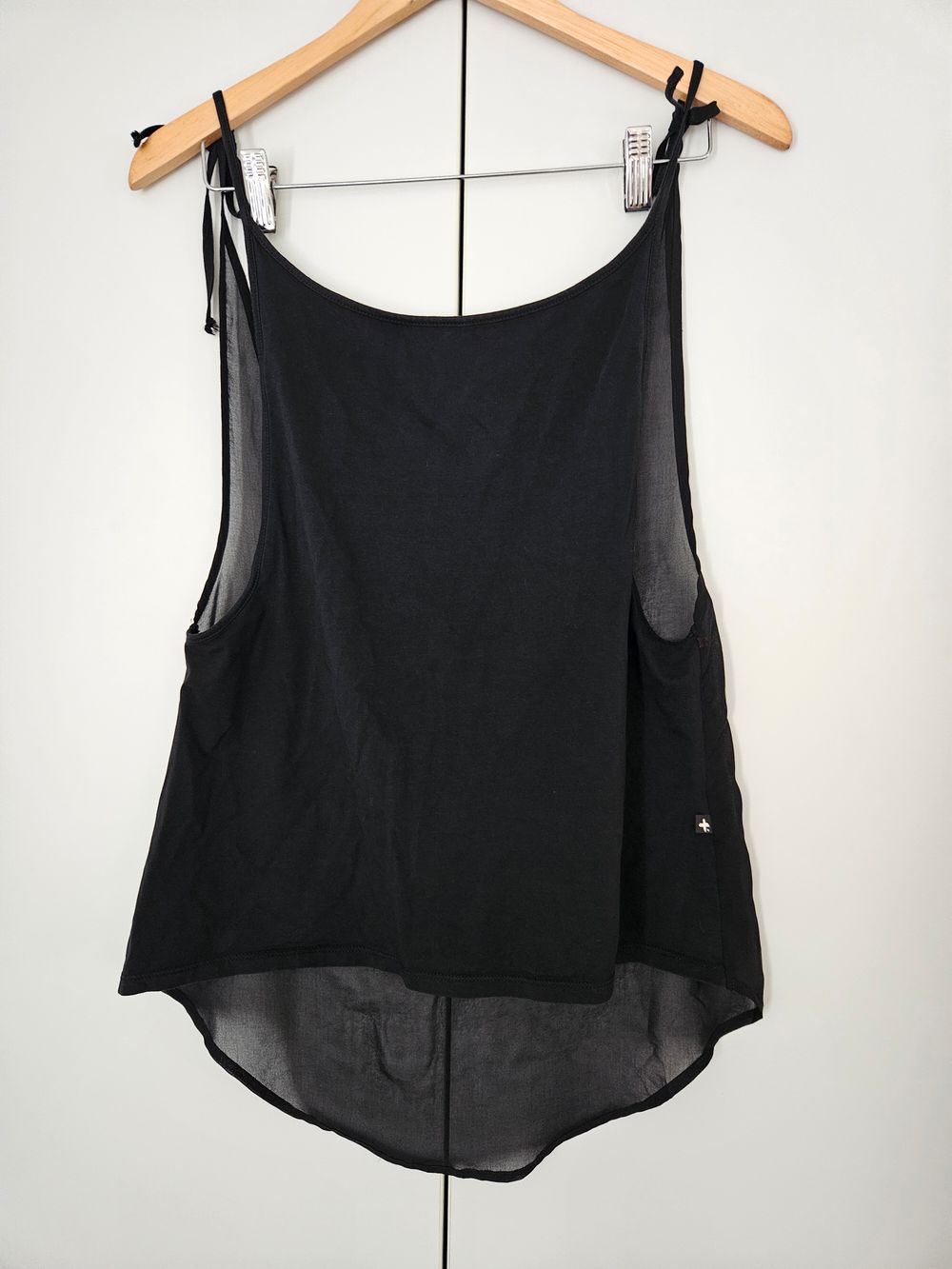Sheer Back Tie Strap Top