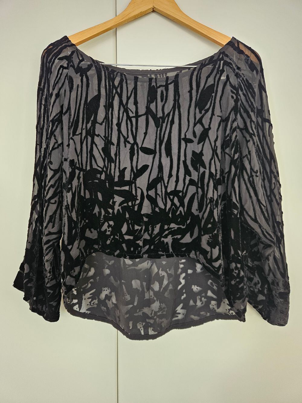 Velvet Patterned Sheer Top