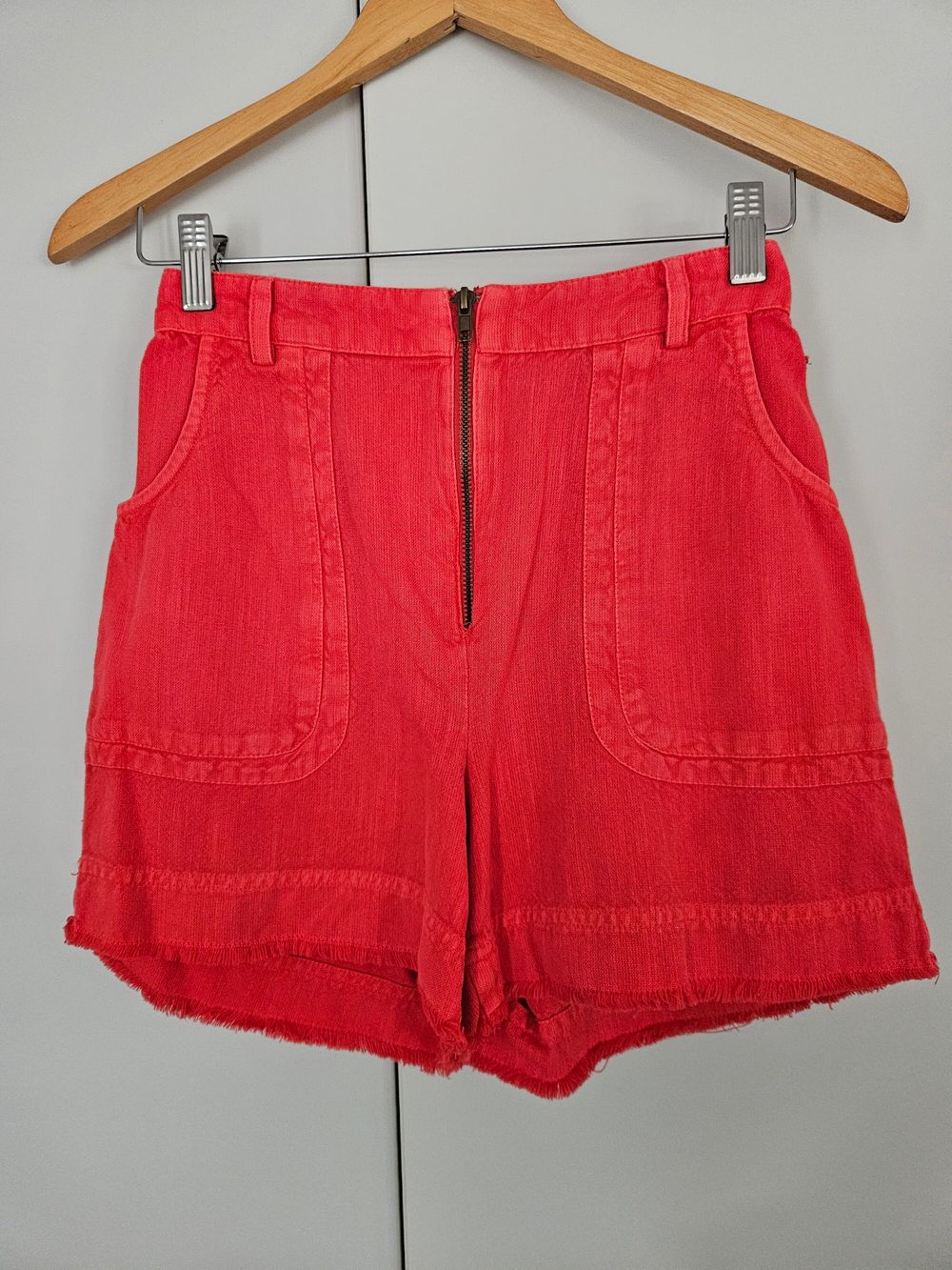 Red Cotton Shorts
