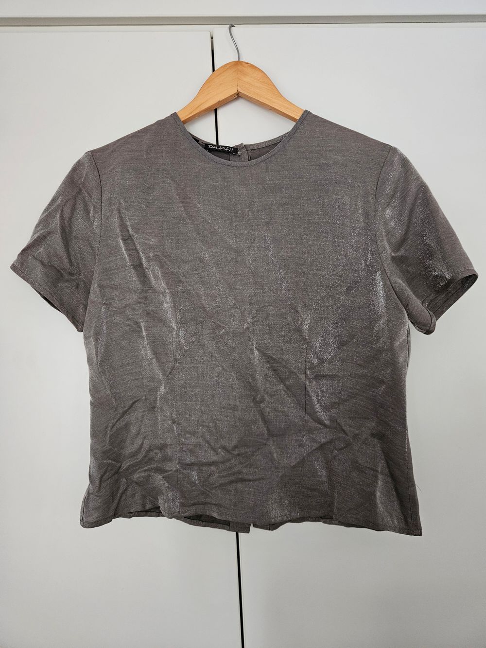 Pewter Button Back Top