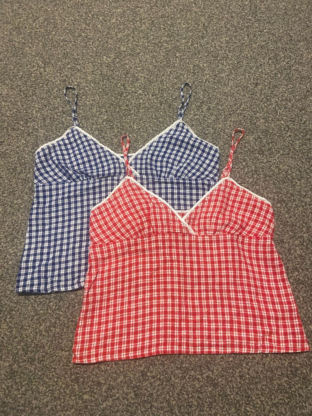 2 Gingham Camisole Tops