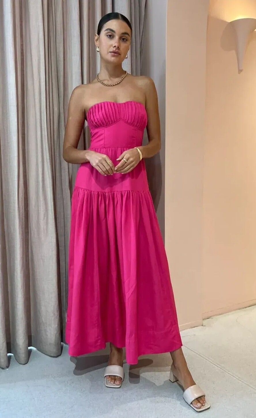 joanine strapless ruched midi dress Shona Joy