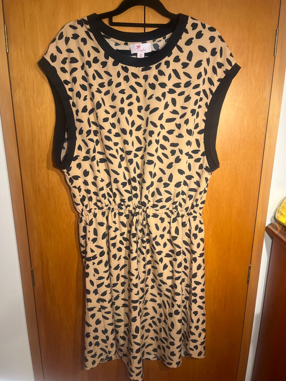 Charlo Animal Print Beige & Black Dress