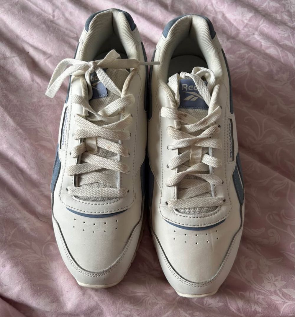 Reebok White and Blue Sneakers