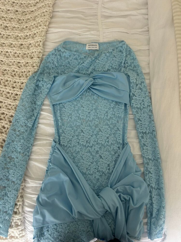 princess polly baby blue dress PepperMayo