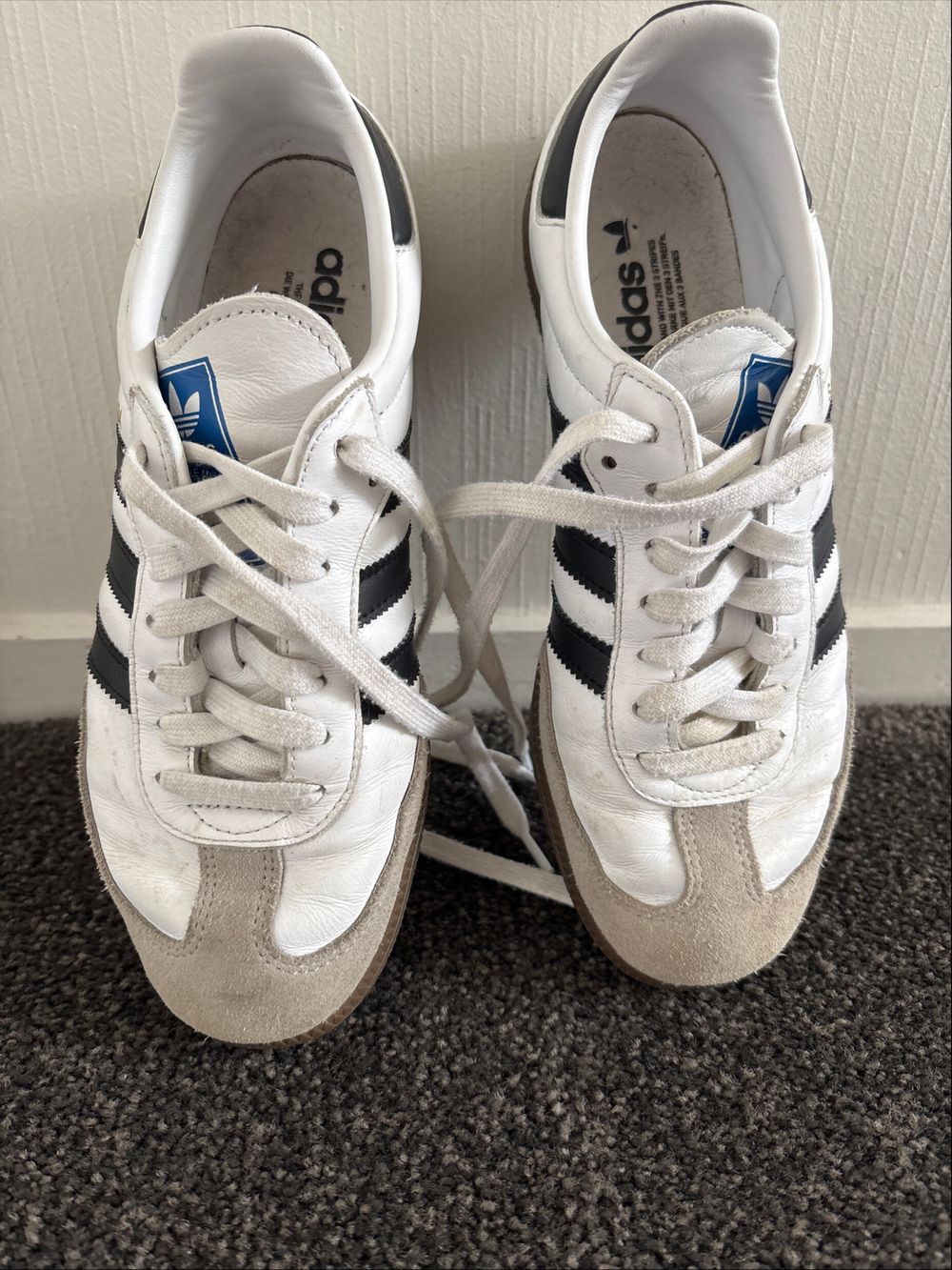 Adidas White Black Samba Sneakers Size 7