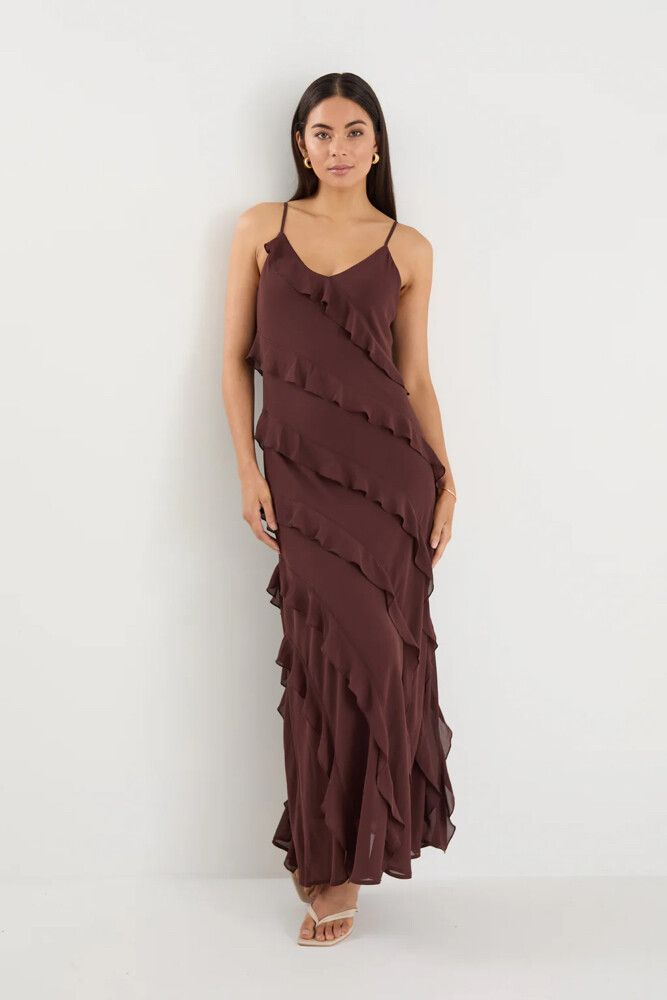 Georgia Mae Brown Maxi Dress