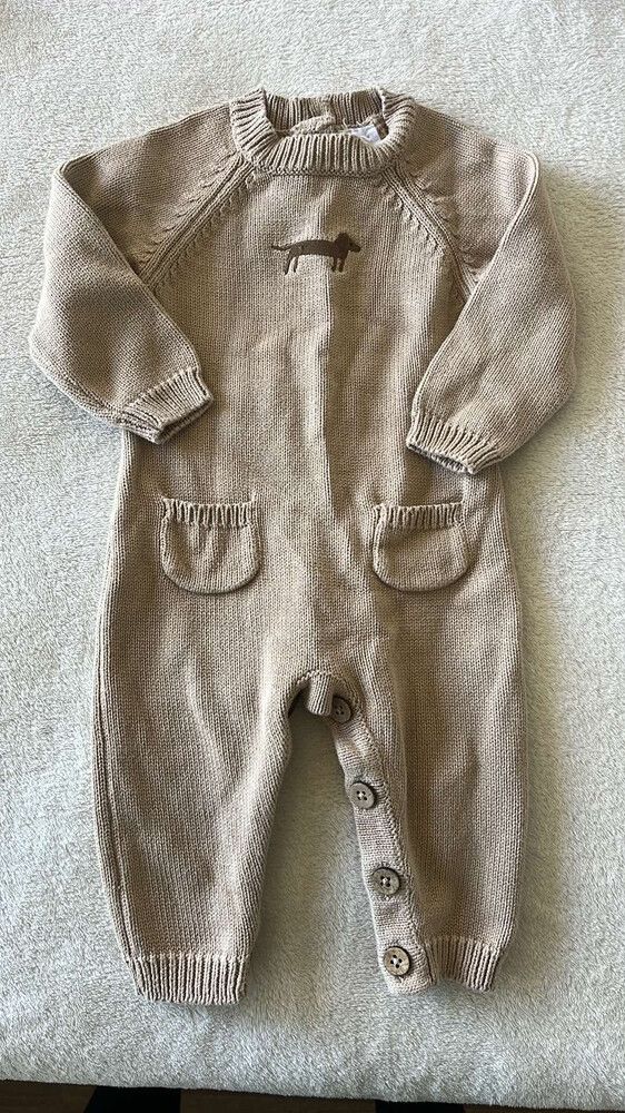 Jaime Kay Knitted Beige Romper