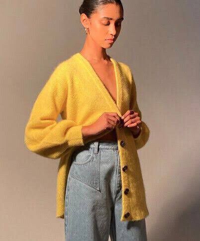 Ruby Yellow Knit Cardigan