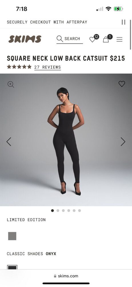 SKIMS SQUARE NECK LOW BACK CATSUIT
