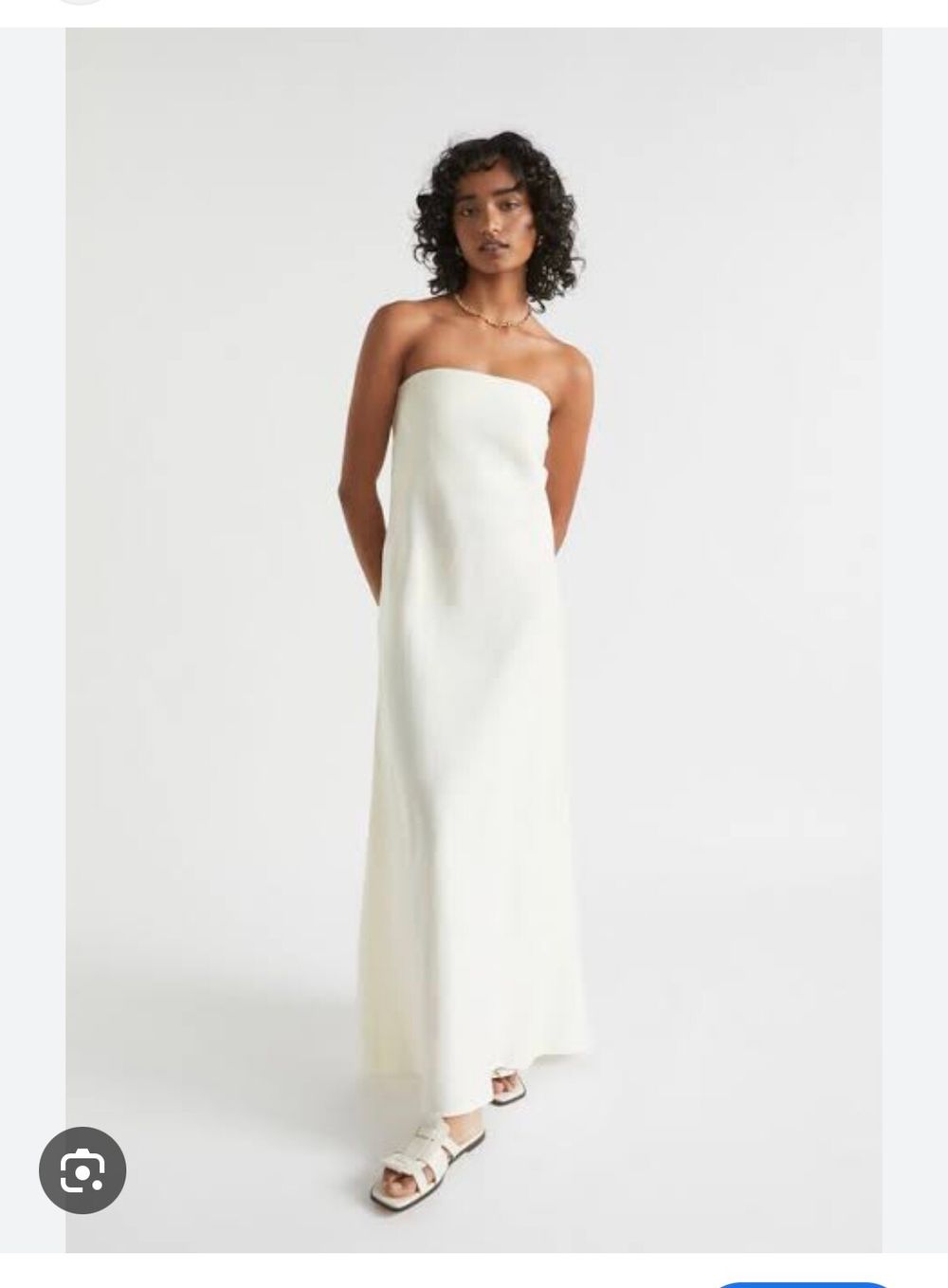 knee length dresses for ladies Olivaceous Iris Linen Maxi Dress White / Large