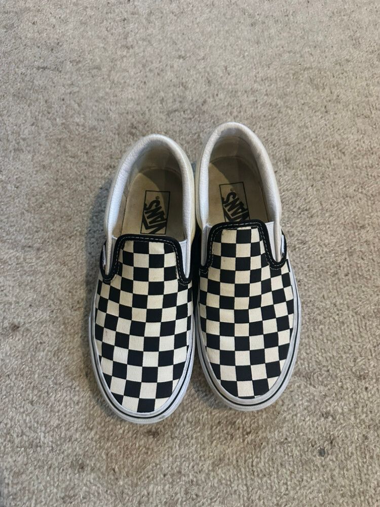Vans Black White Checkered slip ons
