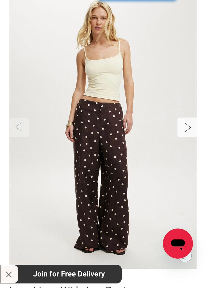 cotton on linen Polka Dot Pants
