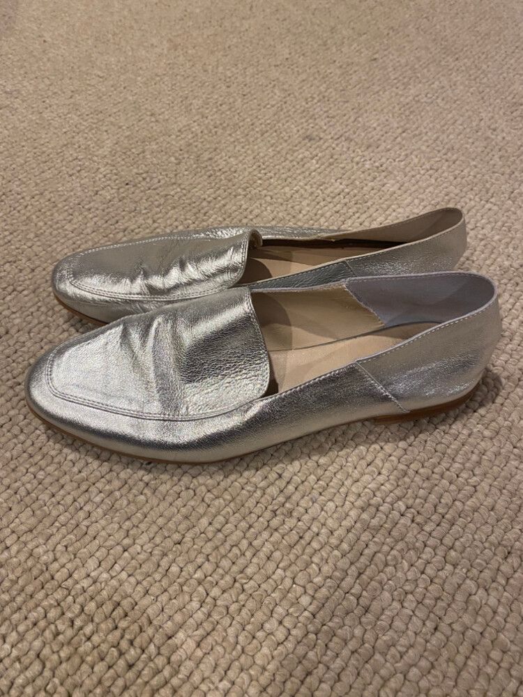Silver Zara Loafers - Size 40