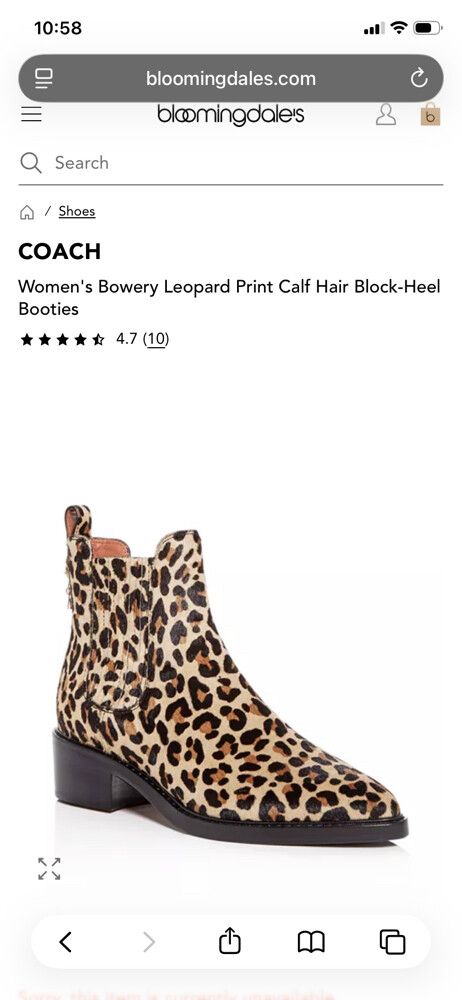 Coach Leopard Print calf hair Booties (6.5)