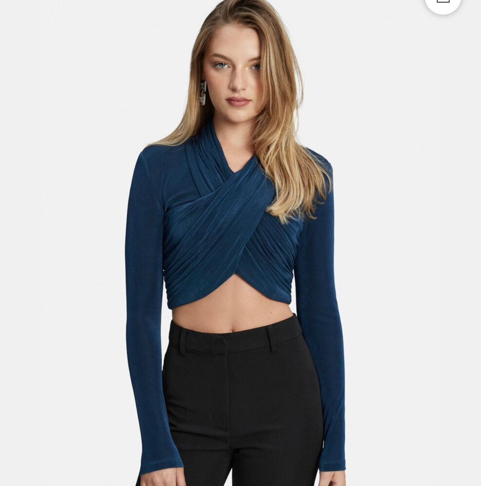 Bardot Blue Long Sleeve Top