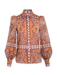 Zimmermann Orange Paisley Print Shirt