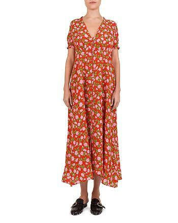 the kooples orange dress Light orange pleated maxi dress Women