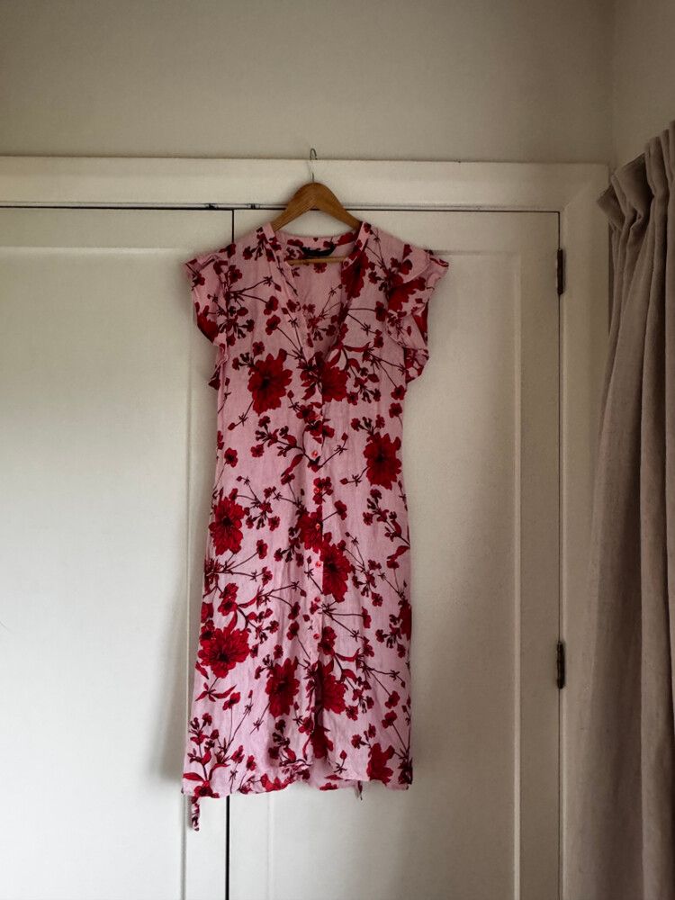 Zara - Zara Pink Floral Dress on Designer Wardrobe