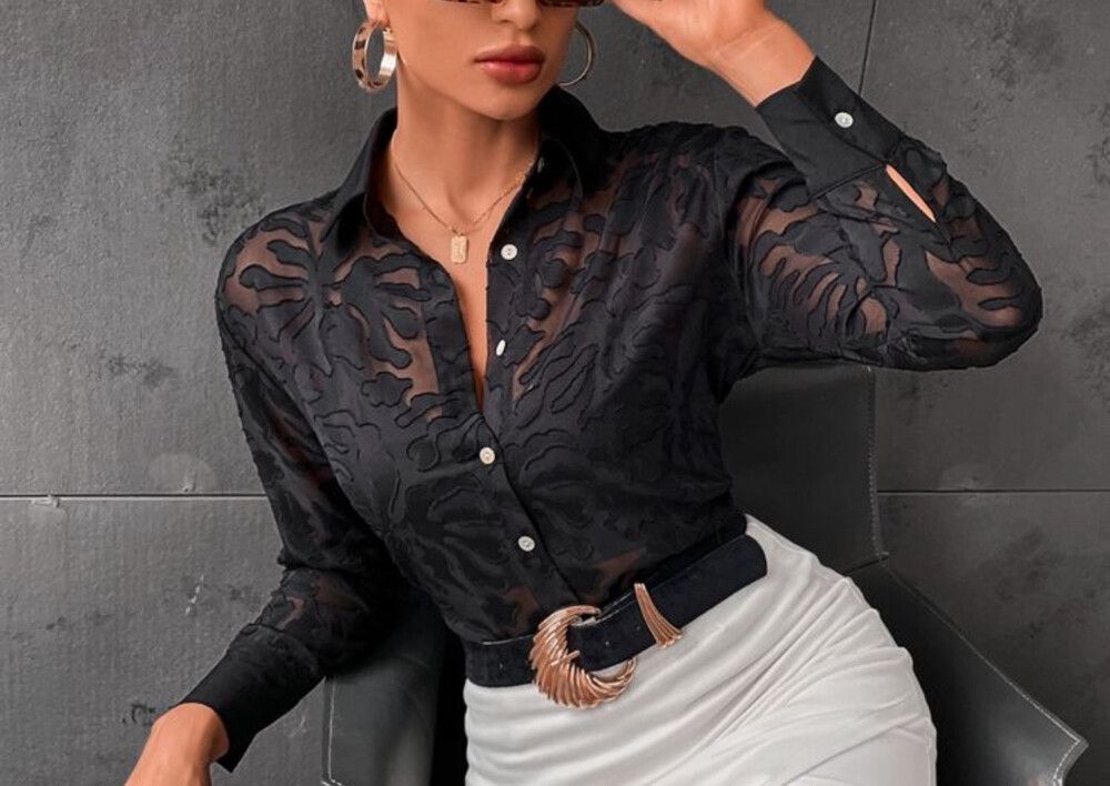 Sheer Button Up Shirt