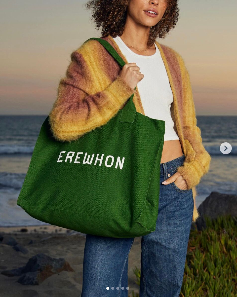 Erewhon Traveller Tote Canvas Bag Forest Green